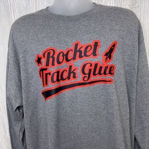 Rocket Track Glue Long Sleeve T-Shirt Gray Men's Size XL Gildan Drag Racing NWOT